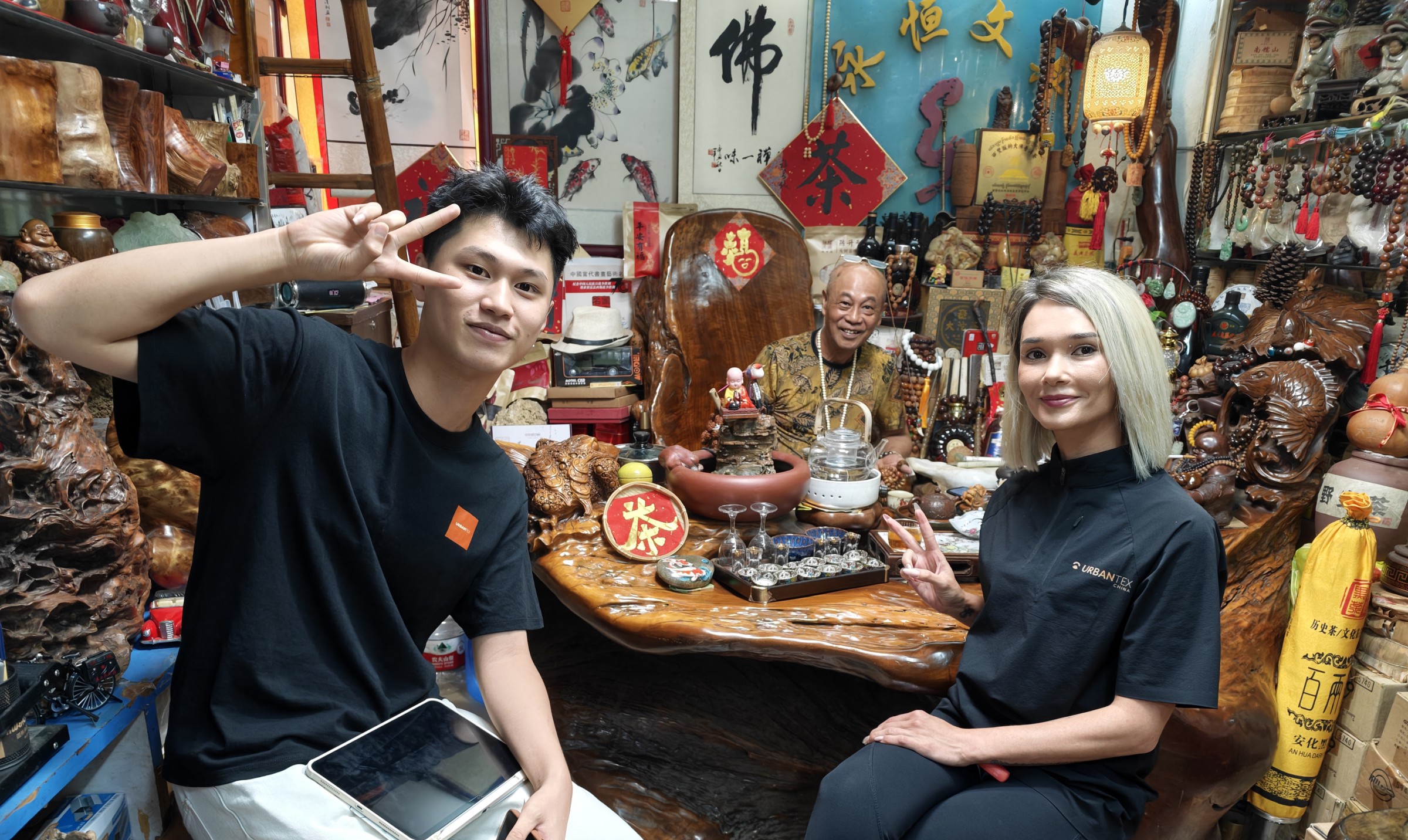 Founder meeting with local Chinese manufacturing partners and artisan mentors
